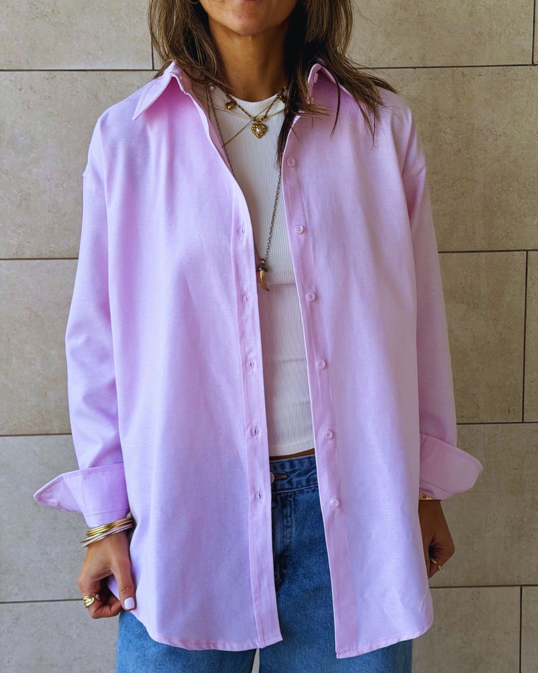 Baby Pink Boyfriend Oxford Shirt
