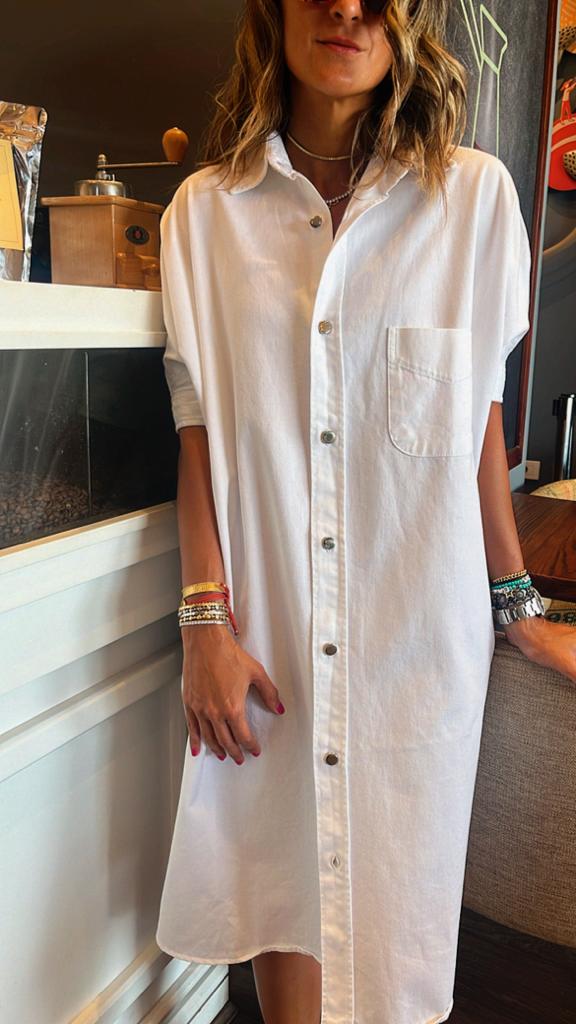 White Denim Shirt Dress