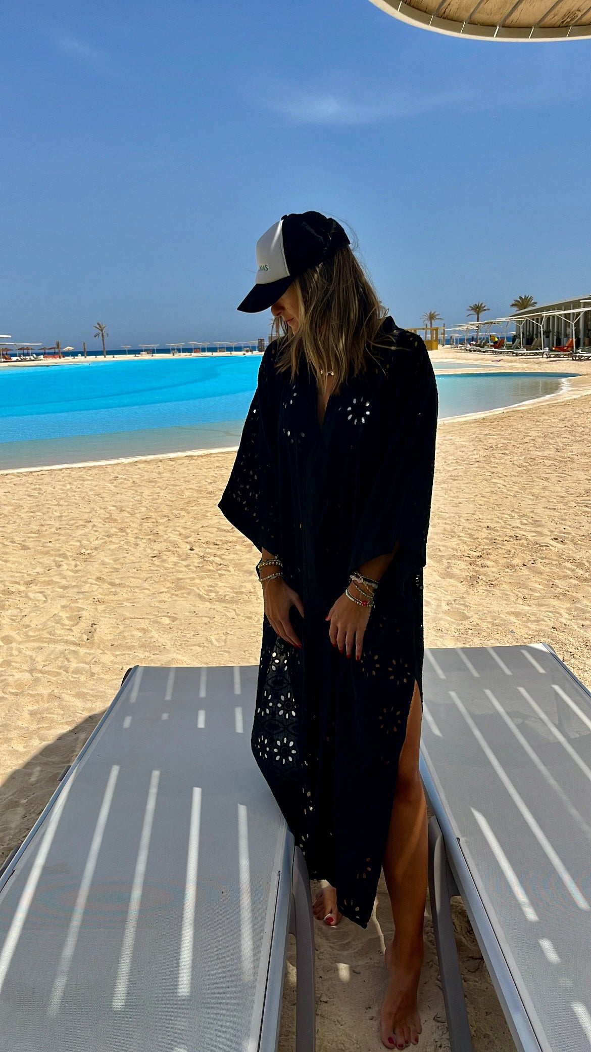 Black Anglaise Me Beach Coverup