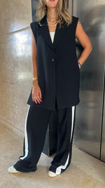 Black Buckle Side Oversized Vest