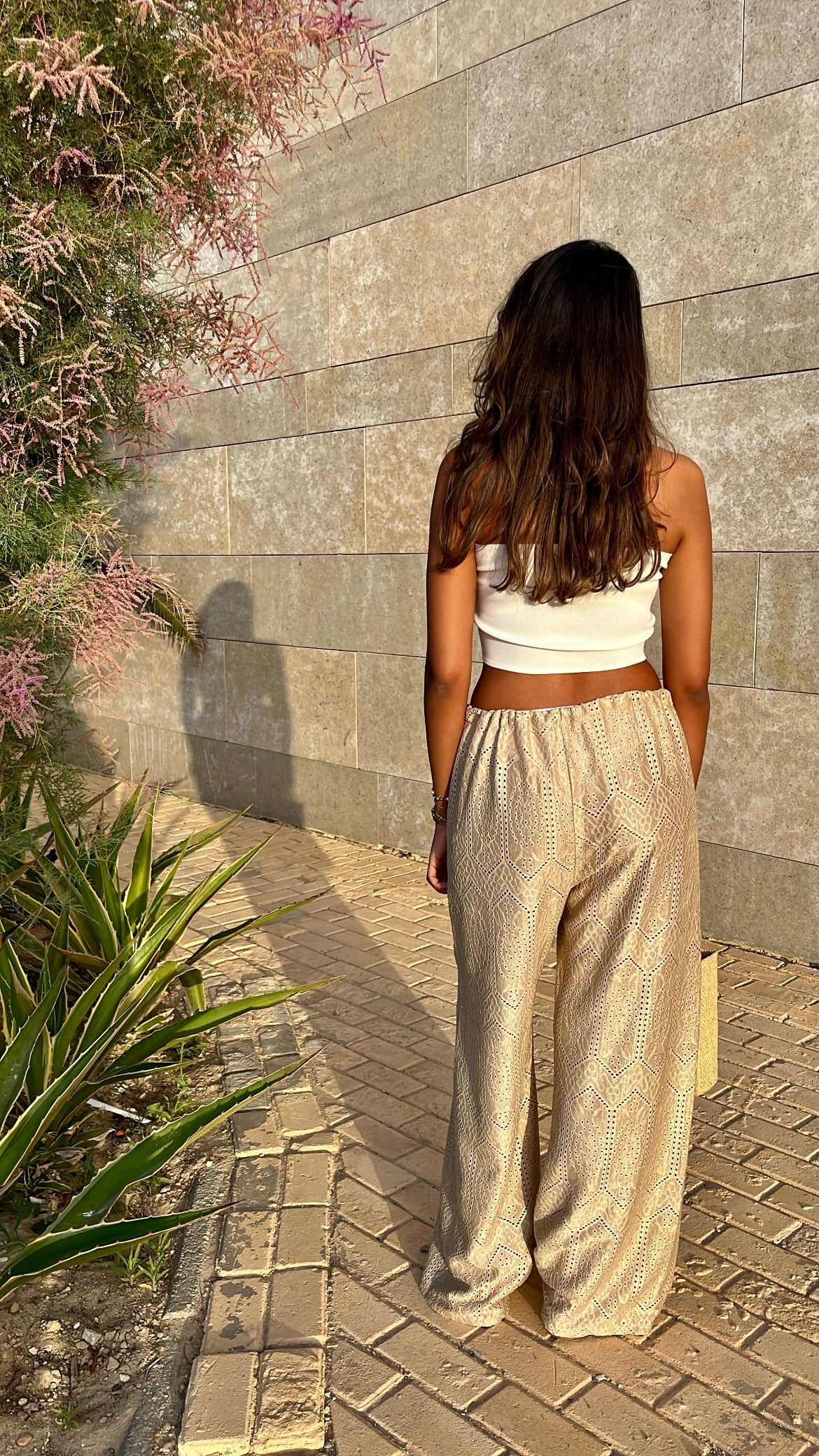 Beige Bohemian Girly Pants