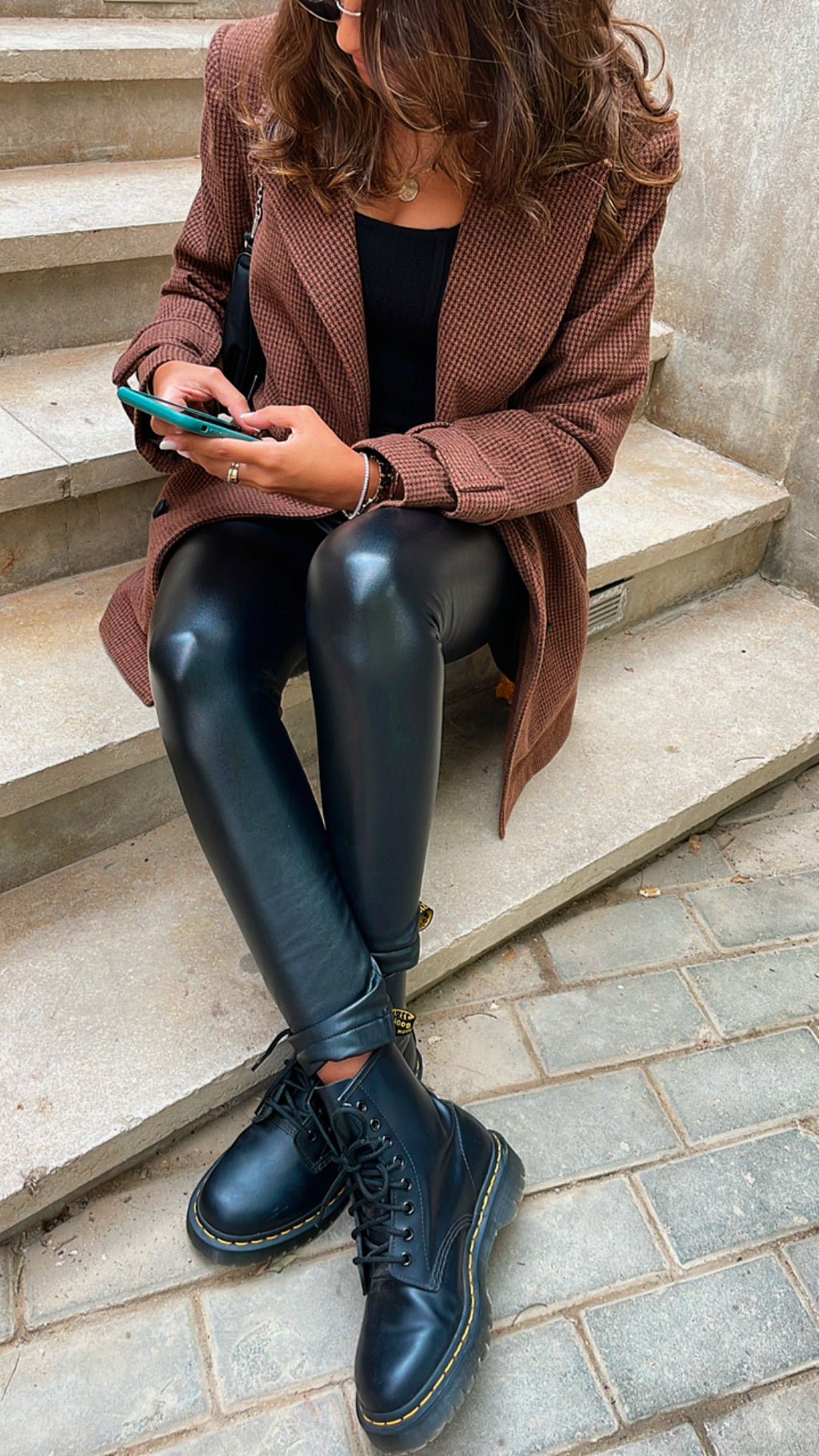 Brown Checkered Classic Blazer