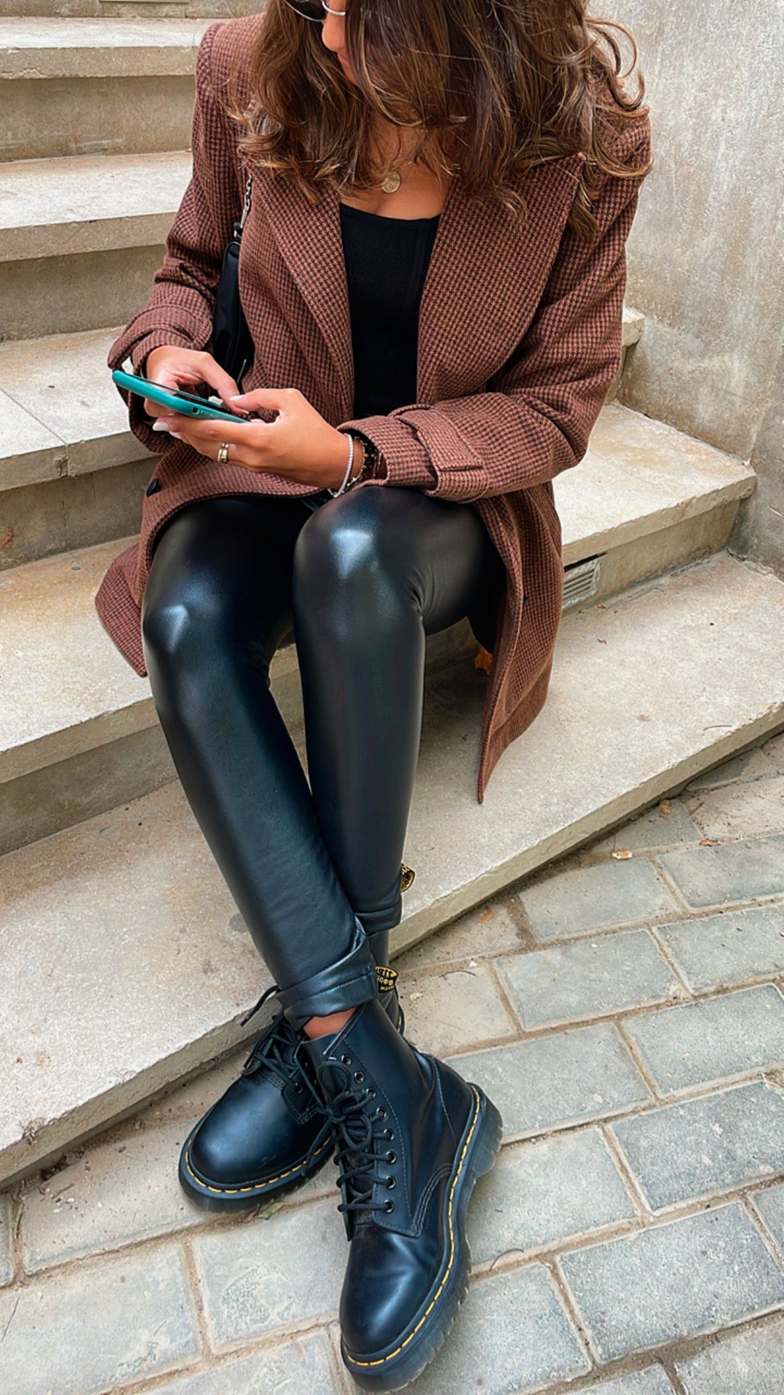 Brown Checkered Classic Blazer