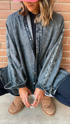 Grey Long Sleeve Denim Shirt