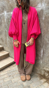 Fuchsia Heavy Shawl Knit Cardi