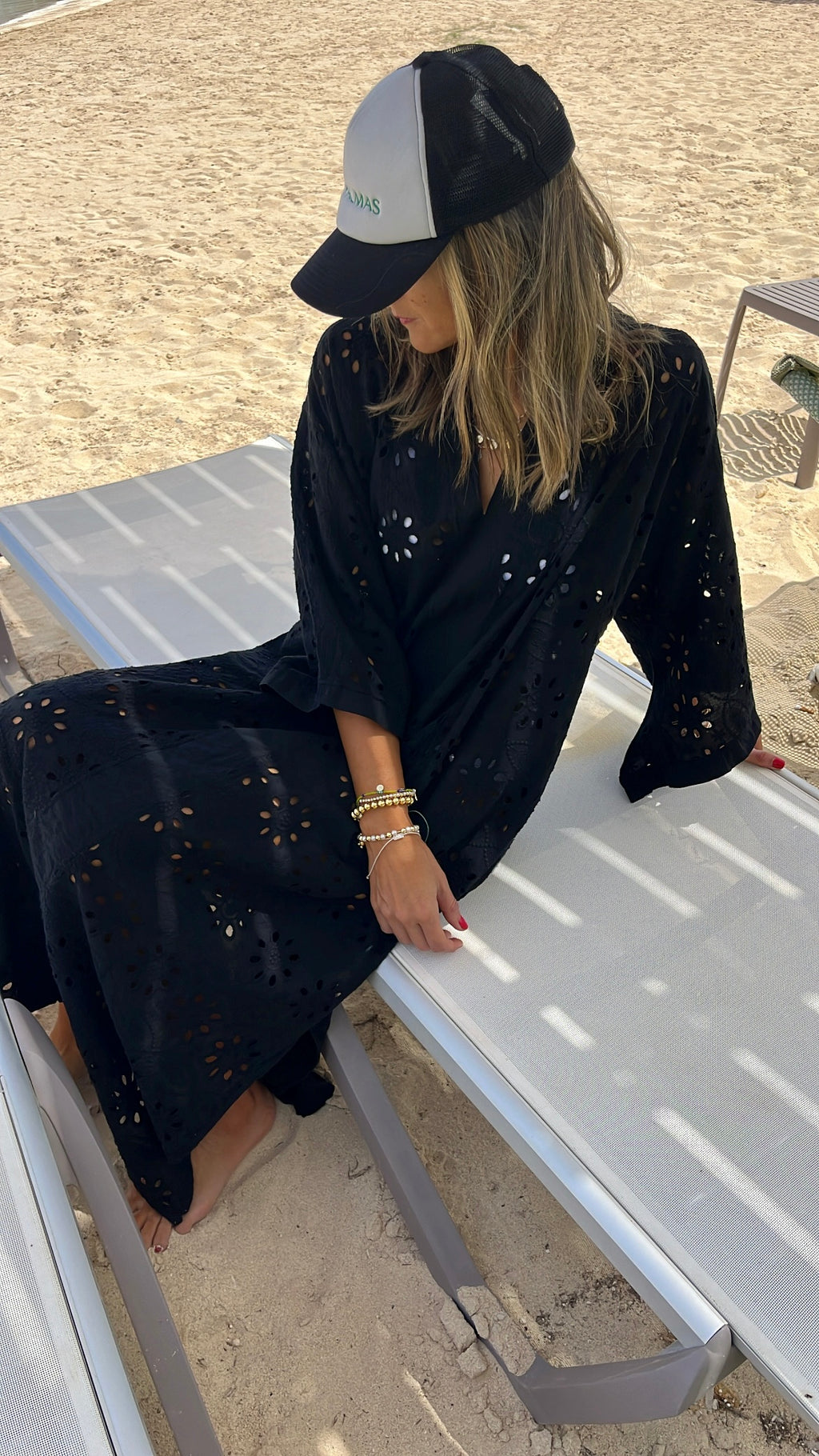 Black Anglaise Me Beach Coverup