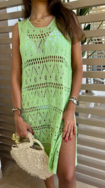Mint Light Crochet Dress Coverup