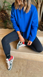 Blue Call Me Asymmetric Hoodie