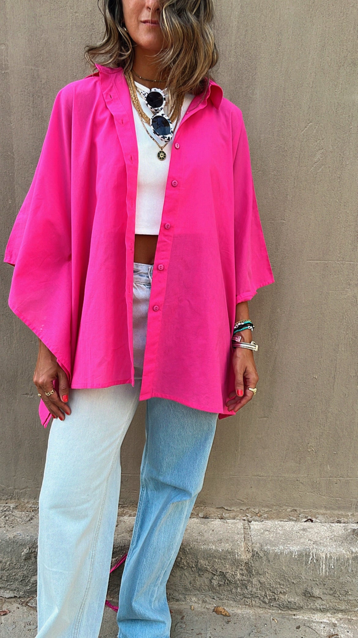 Fuchsia Pull Through Butterfly Shirt