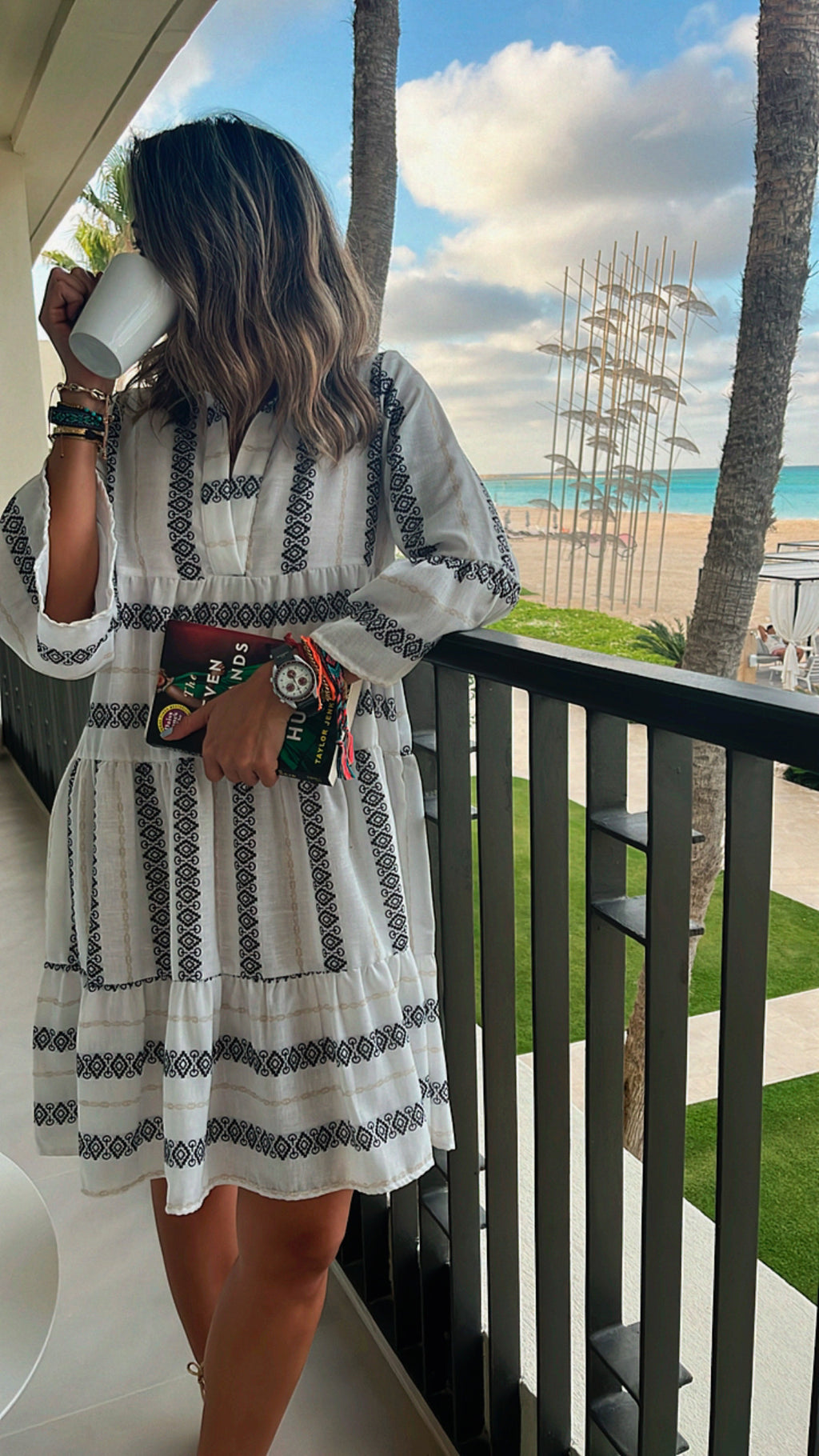 Black Pool Day Mini Dress