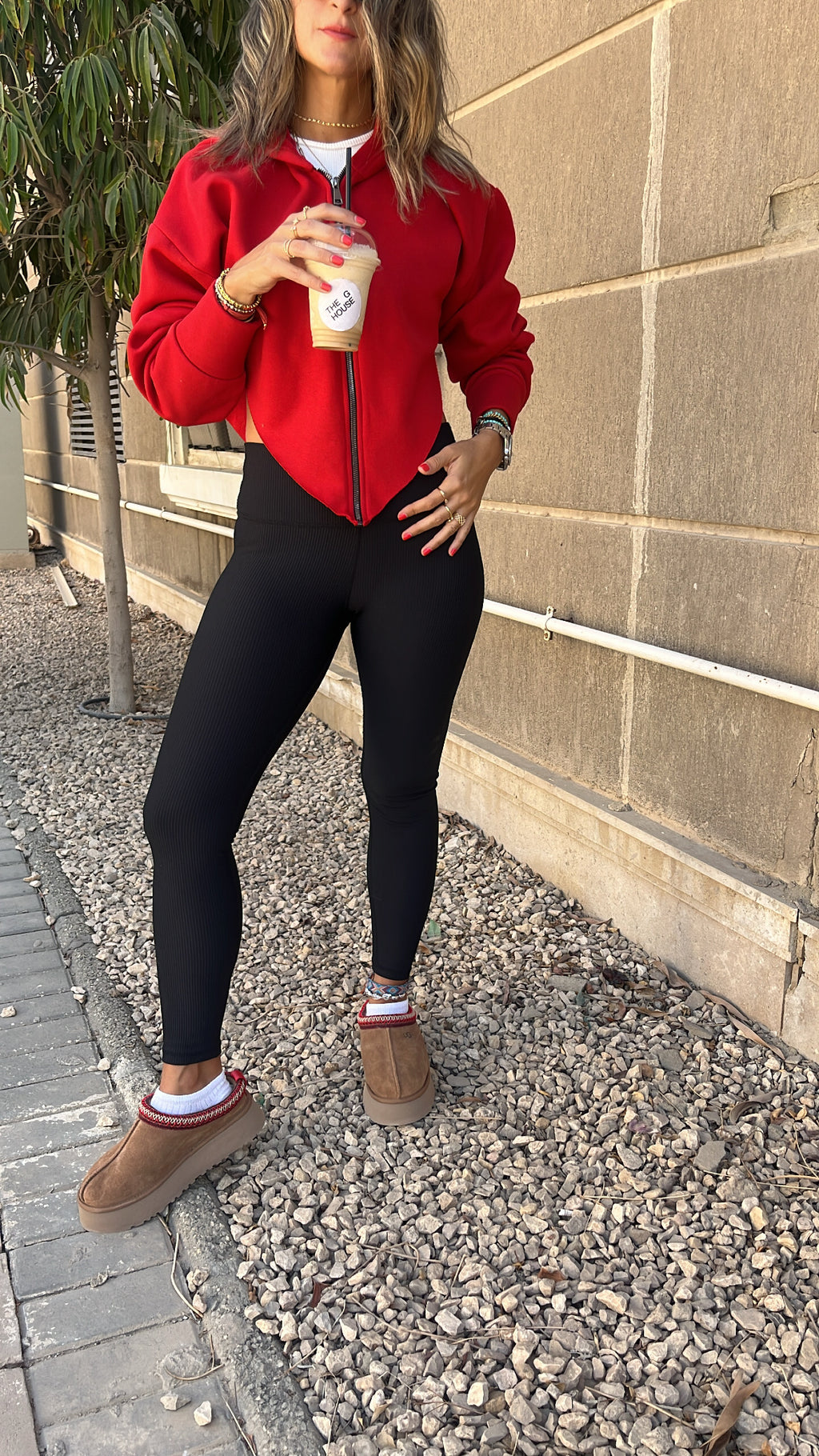 Red V Cropped Jacket