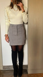 Ivory Puff Sleeve Light Knit Top