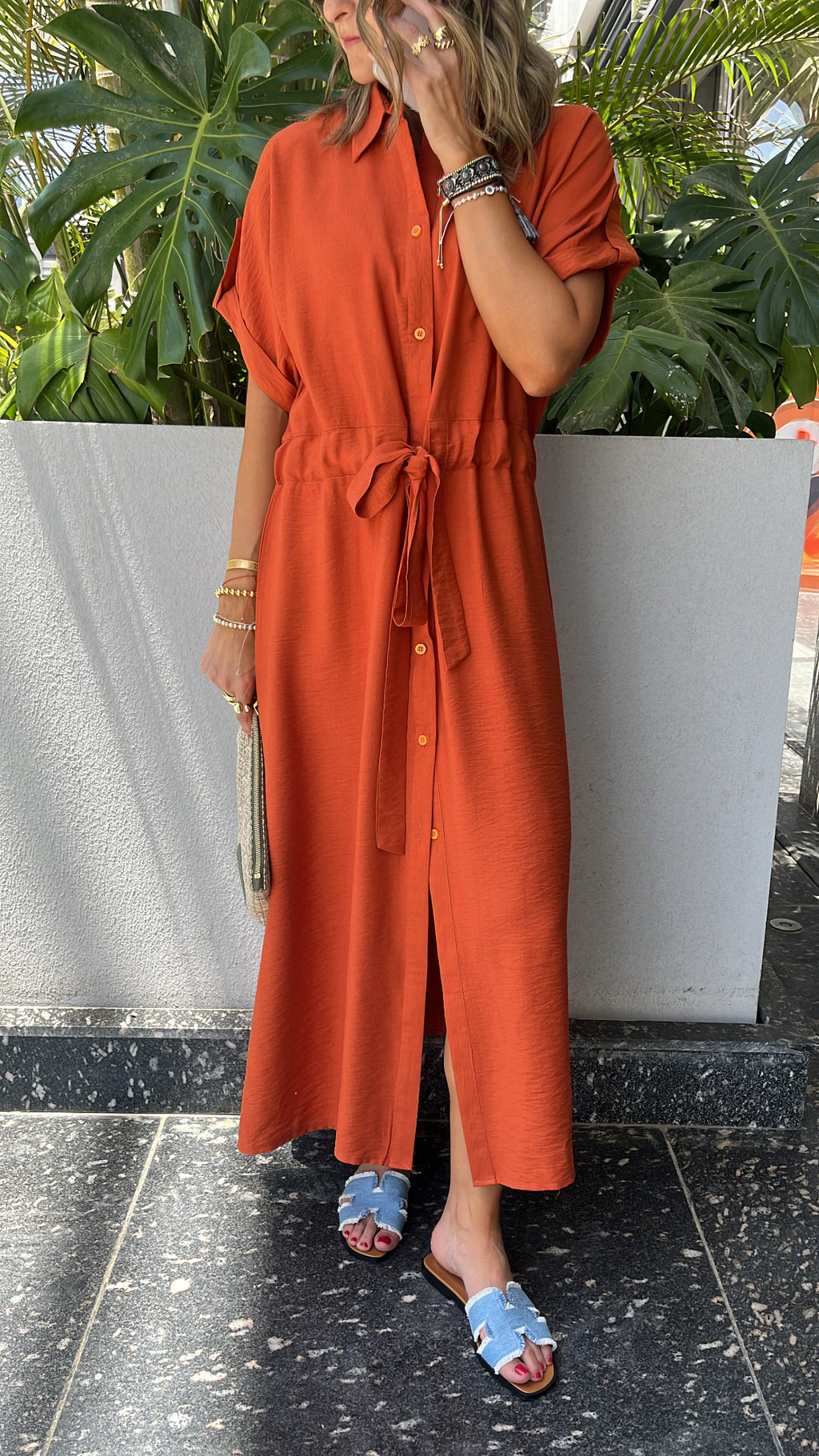 Rust Knot City Dress