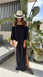 Black Glowing And Flowing Off Shoulder Coverup