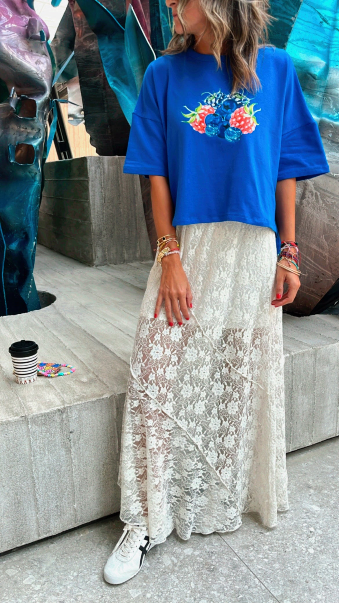 Berry Blue High Low Tee