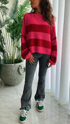 Red Chunky Striped Knit