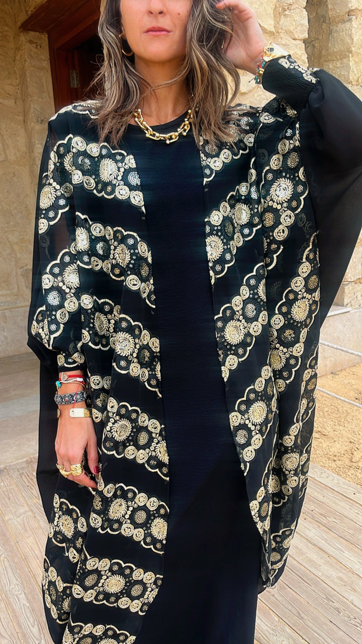 Dahabeya Embellished Kimono