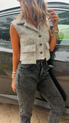 Light Grey Cozy Cargo Vest