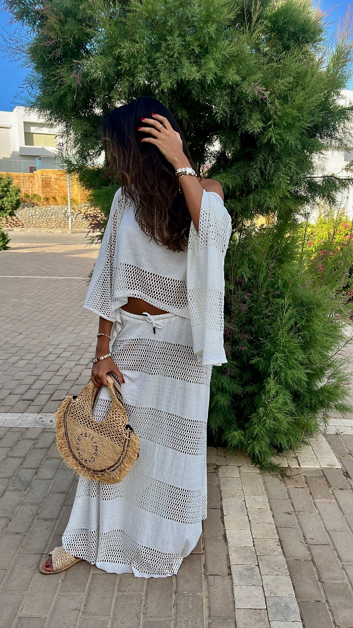 White Island Breeze Poncho Skirt Set