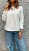 White Ribbed Essential Jersey LongSleeve