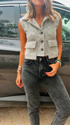 Light Grey Cozy Cargo Vest
