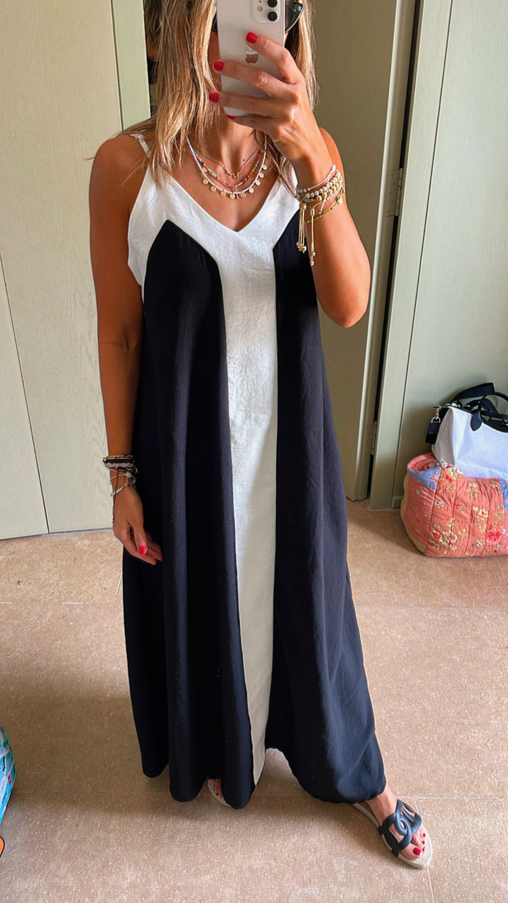 Black Monaco Middle Line Dress