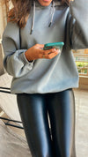 Grey Cut Out Shoulder Sweatshirt