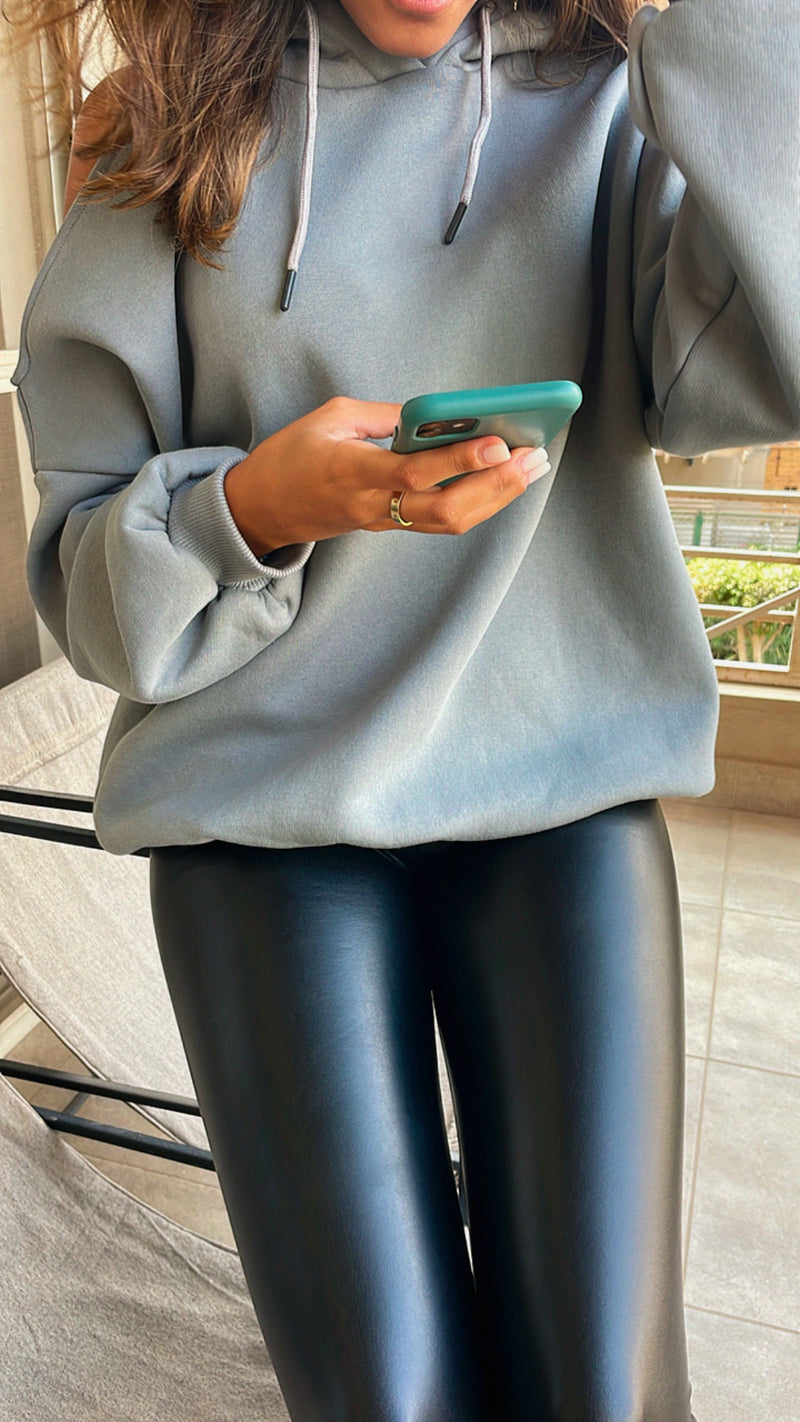 Grey Cut Out Shoulder Sweatshirt