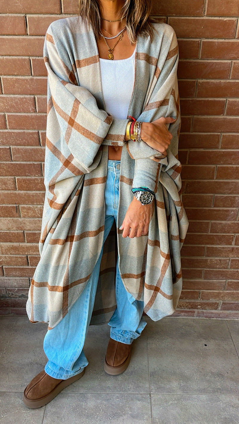 Plaid Flannel Shawl Cardi