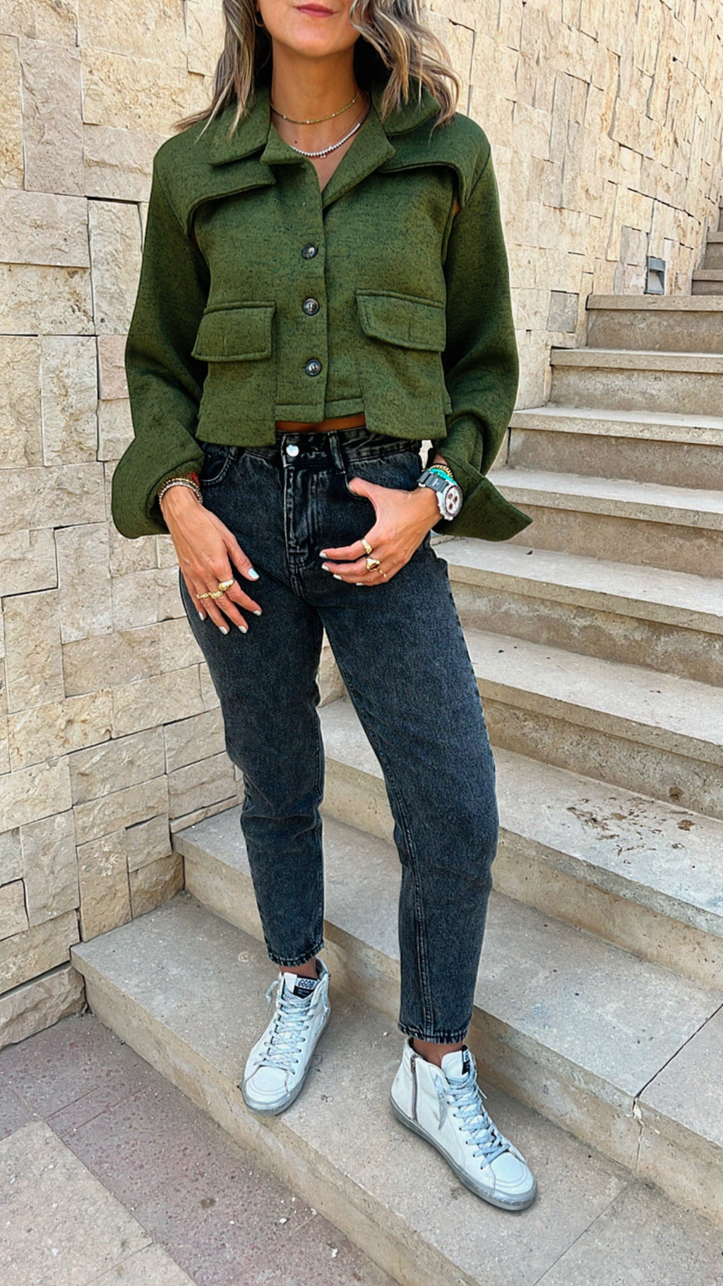 Olive Cozy Cargo Vest