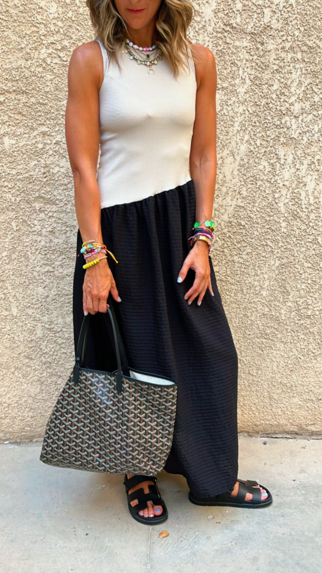 Black Asymmetric Drop Waist Dress