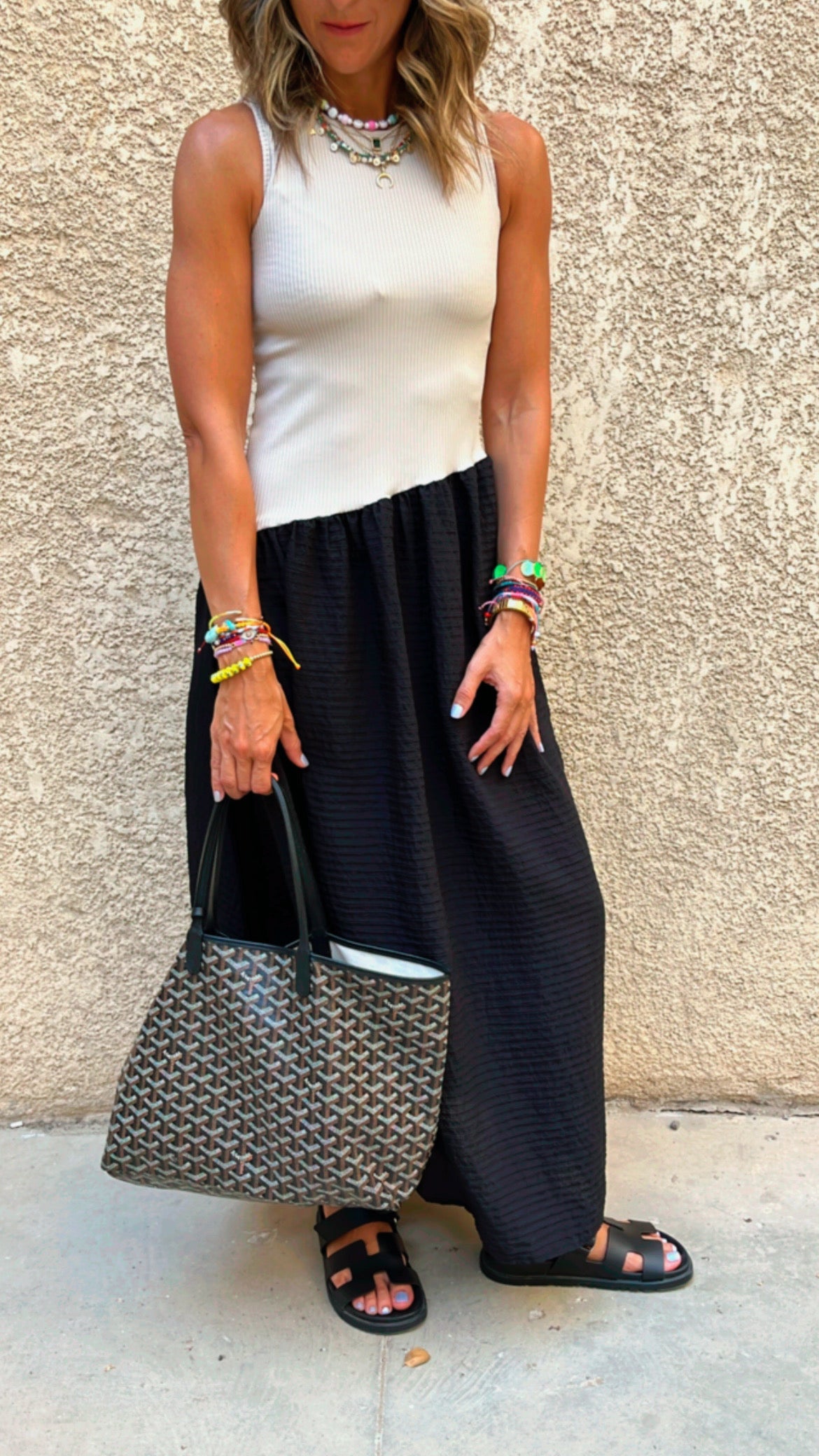 Black Asymmetric Drop Waist Dress