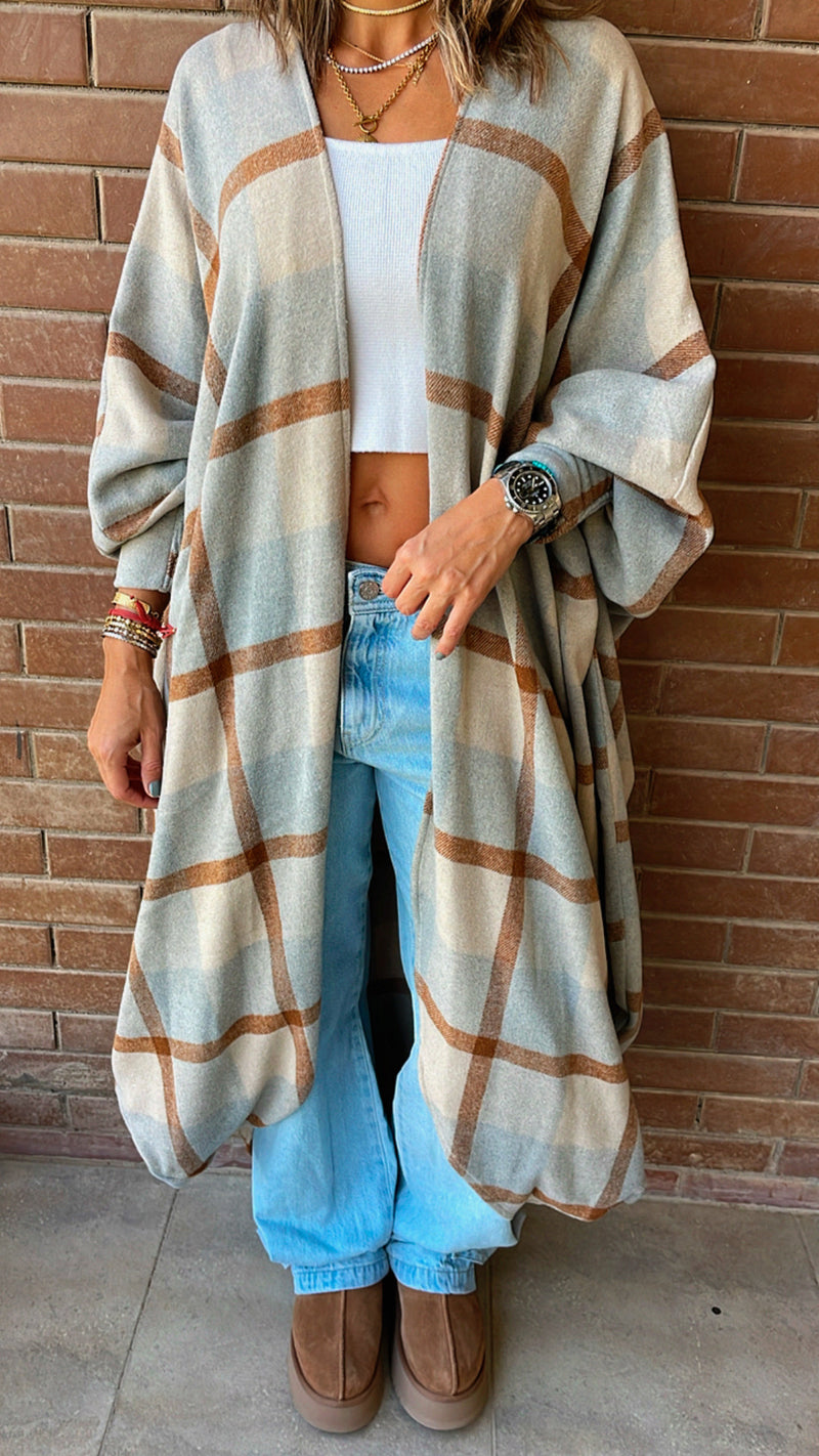 Plaid Flannel Shawl Cardi