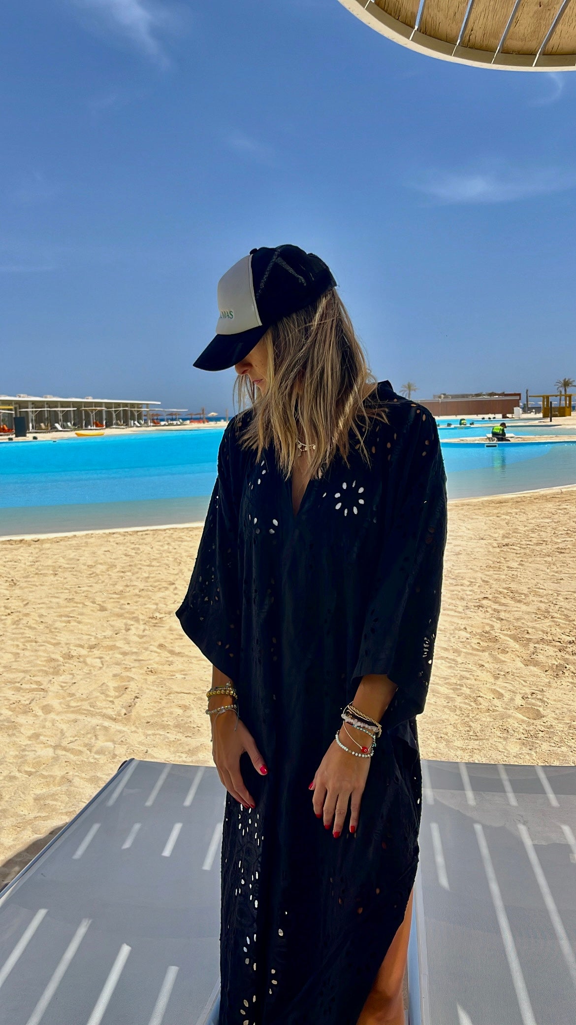 Black Anglaise Me Beach Coverup