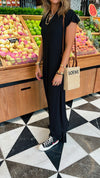 Black Ribbed Tee Maxi Dress