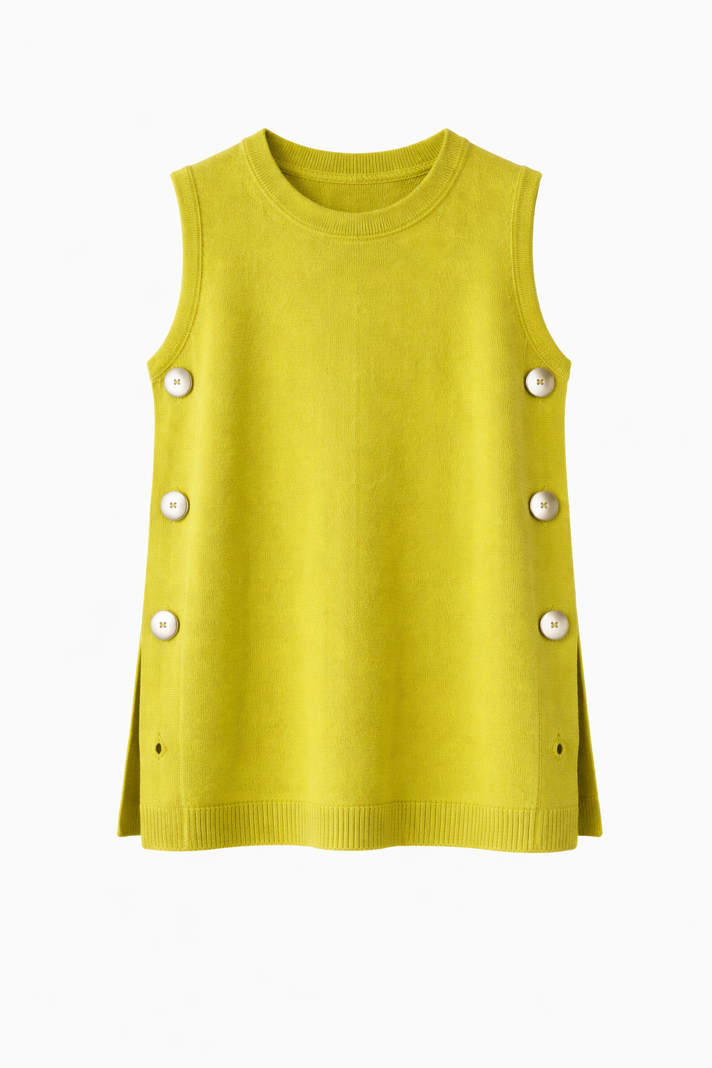 Lime Silver Side Button Vest