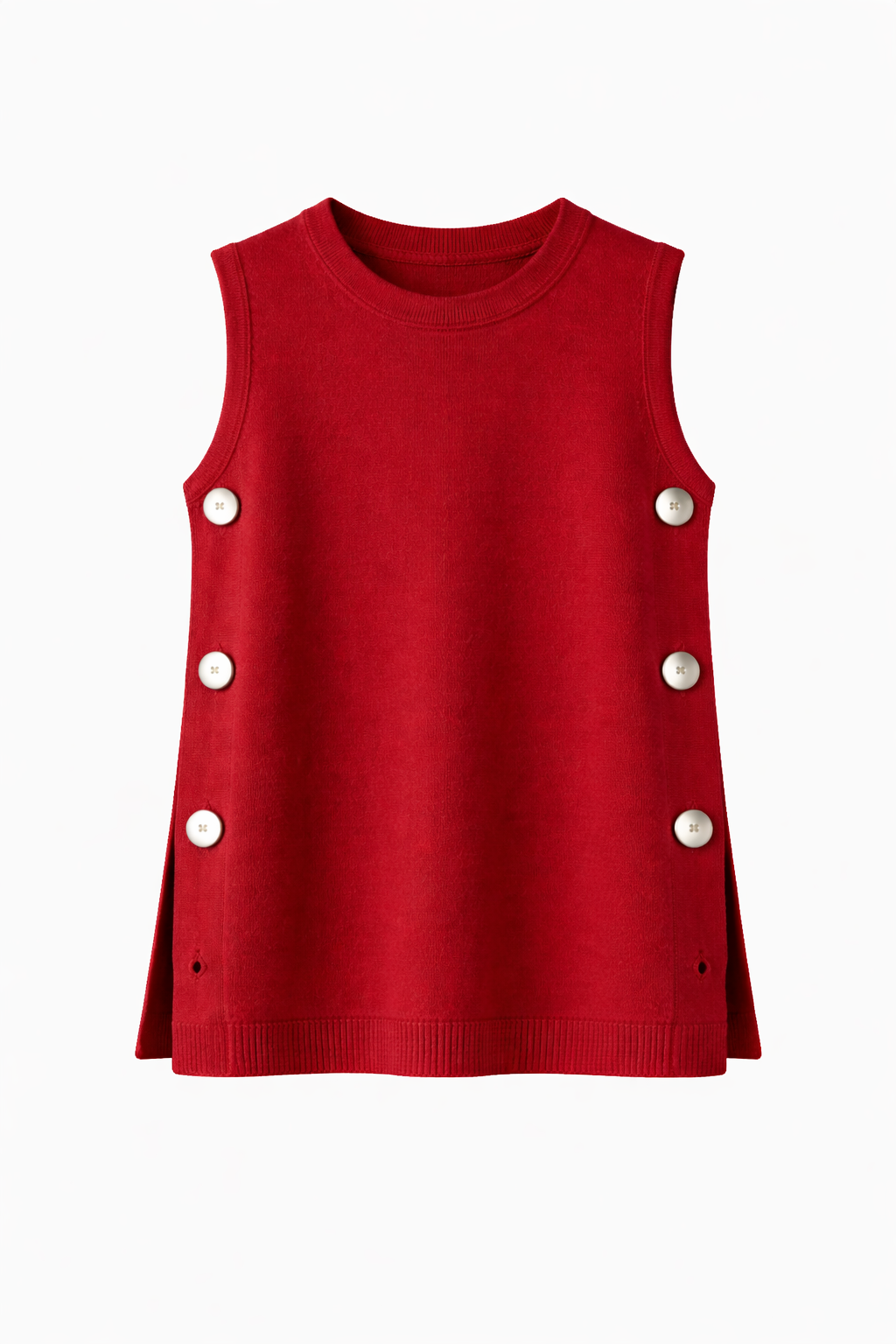 Burgundy Silver Side Button Vest