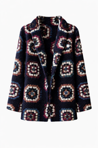 Navy Patchwork Handmade Cardigan