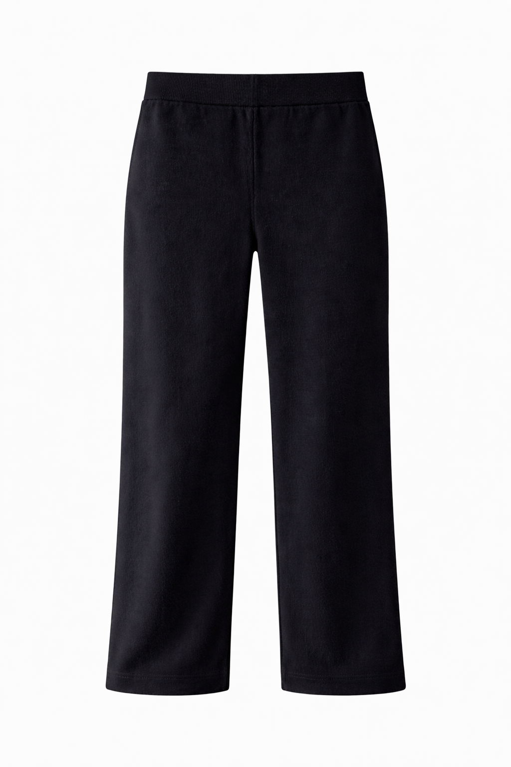 Black Structure Straight Knit Pants