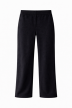 Black Structure Straight Knit Pants