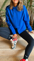 Blue Call Me Asymmetric Hoodie