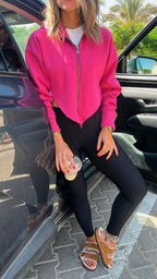 Fuchsia V Cropped Jacket