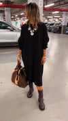 Black Basic Side Pocket Dress