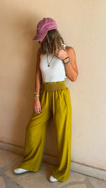 Mustard elastic Boho pants