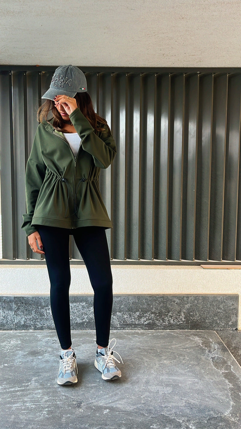 Olive Scuba Duster Jacket