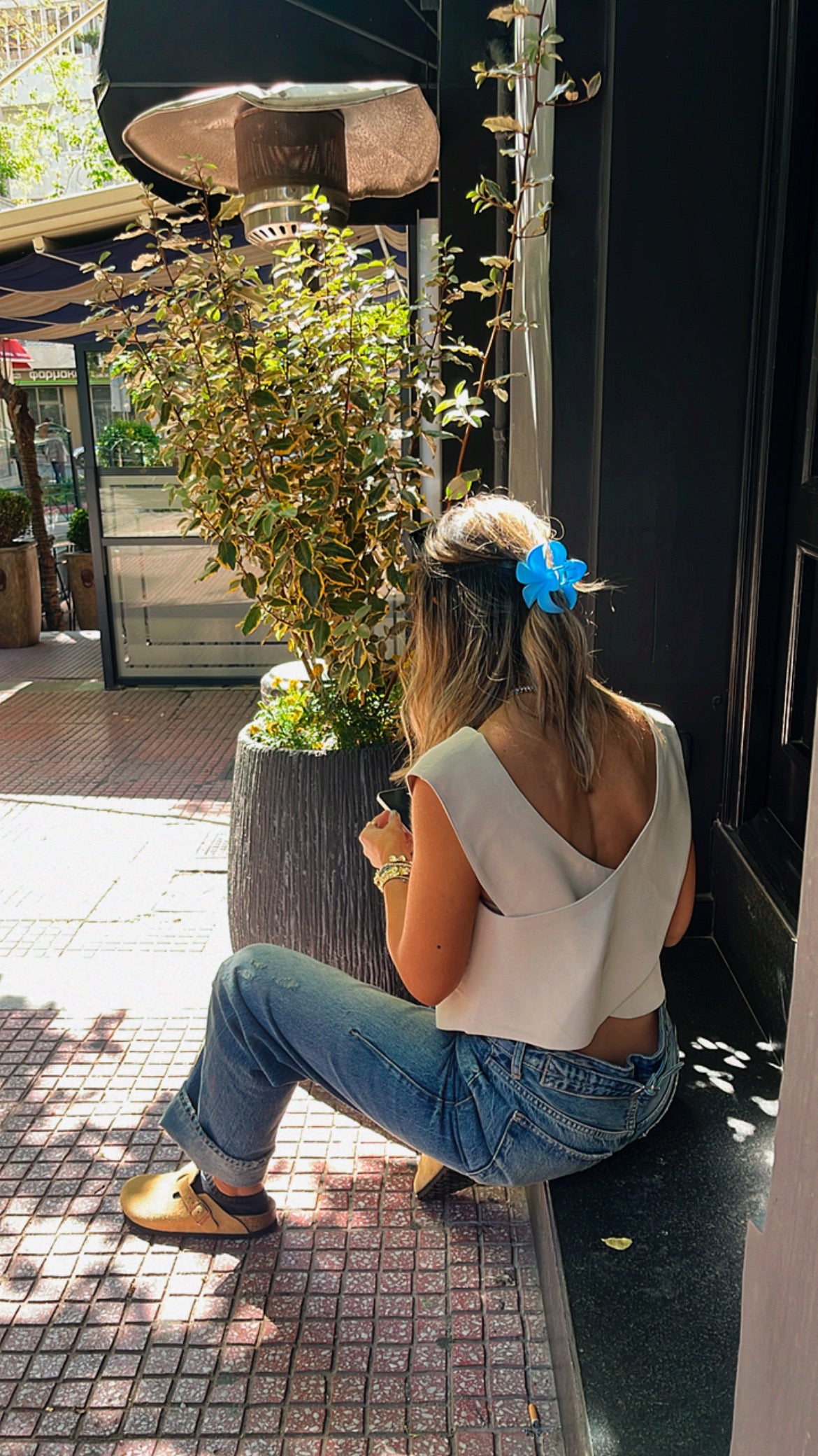 Beige Backless X Vest