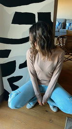 Beige Basic High Neck