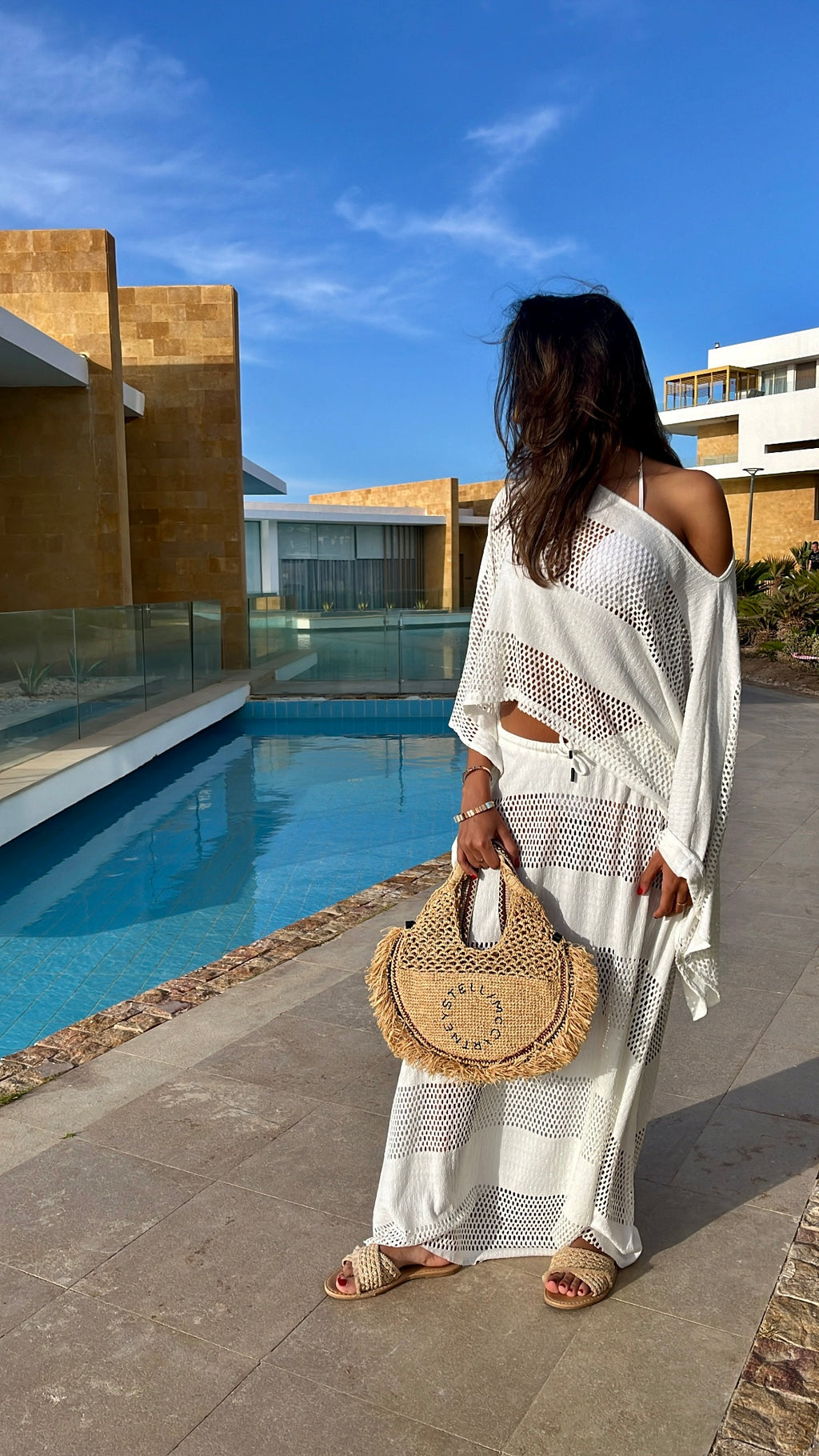 White Island Breeze Poncho Skirt Set