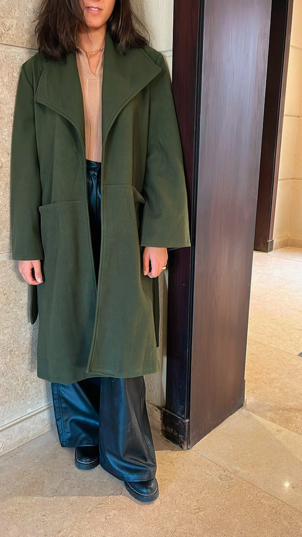 Olive Heavy Longline Coat