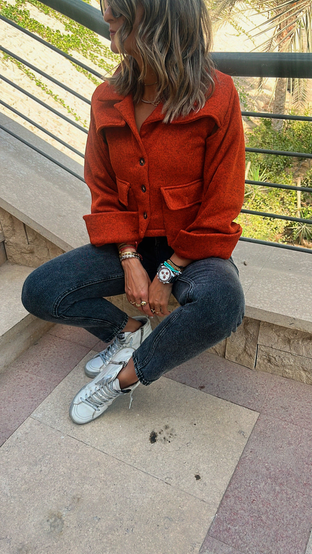 Rust Cozy Cargo Vest